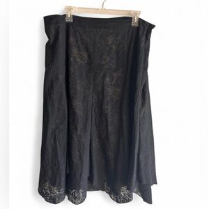 Vintage White Stag Black Lace Layered Midi Skirt